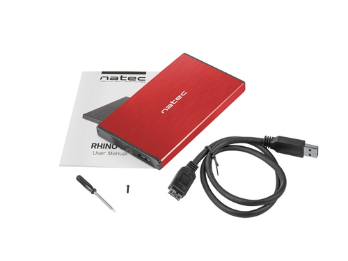 Кутия за твърд диск, Natec External HDD/SSD Enclosure Rhino Go SATA 2.5" USB 3.0 Red - image 3