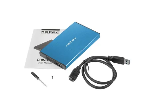 Carcasă pentru hard disk, Natec External HDD/SSD Enclosure Rhino Go SATA 2.5" USB 3.0 albastru - 6