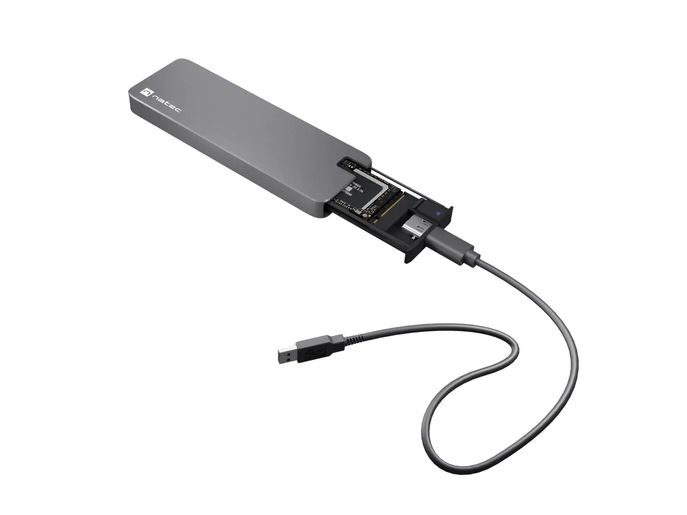 Carcasă pentru hard disk, Natec External SSD Enclosure Rhino M.2 NVME USB-C 3.1 GEN 2 aluminiu - image 3