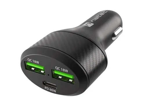 Зарядно устройство, Natec Coney 2xUSB, 1xUSB-C Quick charger 84W Black