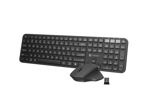 Комплект, Natec Set 2 in 1 Keyboard Octopus + Mouse US Layout Wireless Bluetooth + 2.4 GHz USB