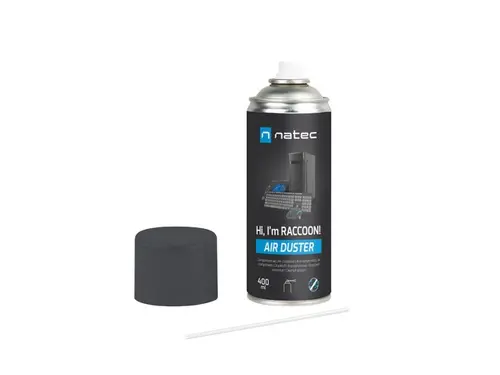 Σπρέι πεπιεσμένου αέρα, Natec Compressed Air Duster Raccoon 400 ml - 2