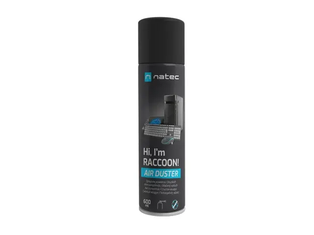 Spray cu aer comprimat, Natec Compressed Air Duster Racoon 600 ml