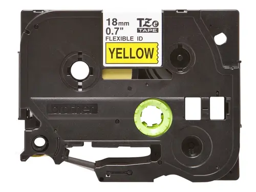 TZ Tape BROTHER 18mm BLACK  ON YELLOW FLEXIBLE ID - image 1