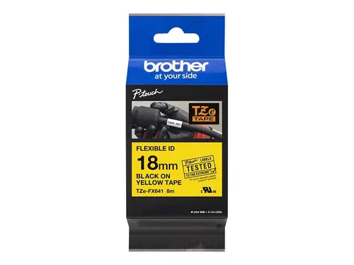 TZ Tape BROTHER 18mm BLACK  ON YELLOW FLEXIBLE ID - image 3