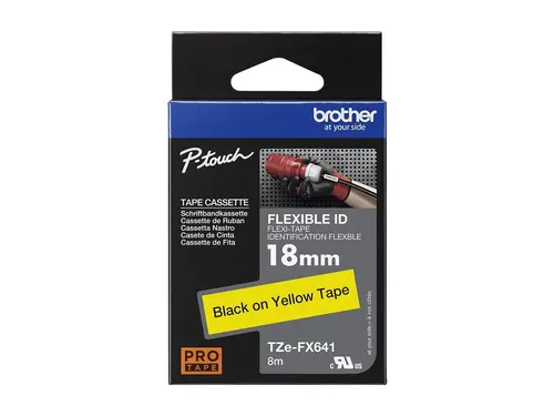 TZ Tape BROTHER 18mm BLACK ON YELLOW FLEXIBLE ID - 5
