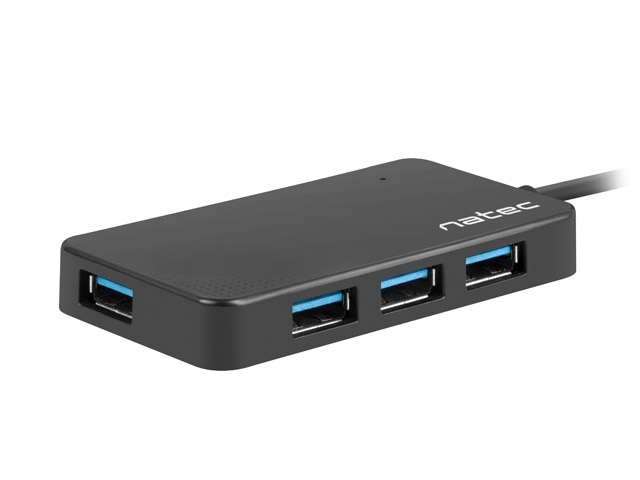 USB хъб, Natec HUB Moth USB 3.0 4-Port Black - image 1