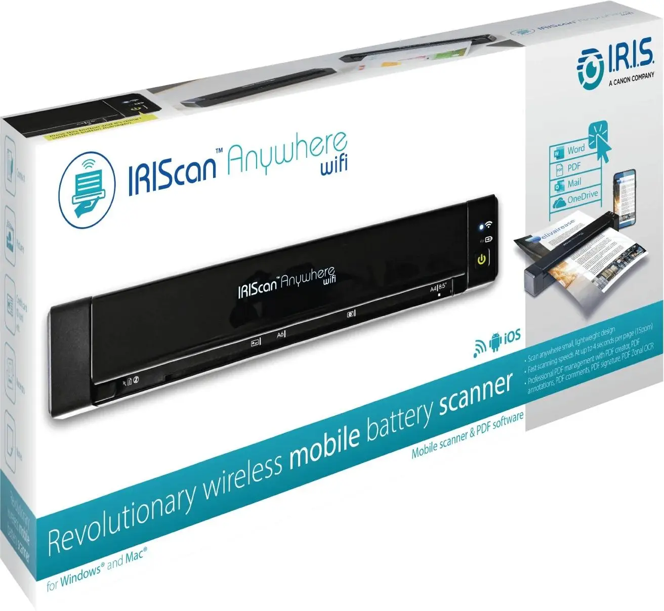 Φορητός σαρωτής IRIS IRIScan Anywhere 6 Wifi, A4, USB-C, Μαύρο - image 2