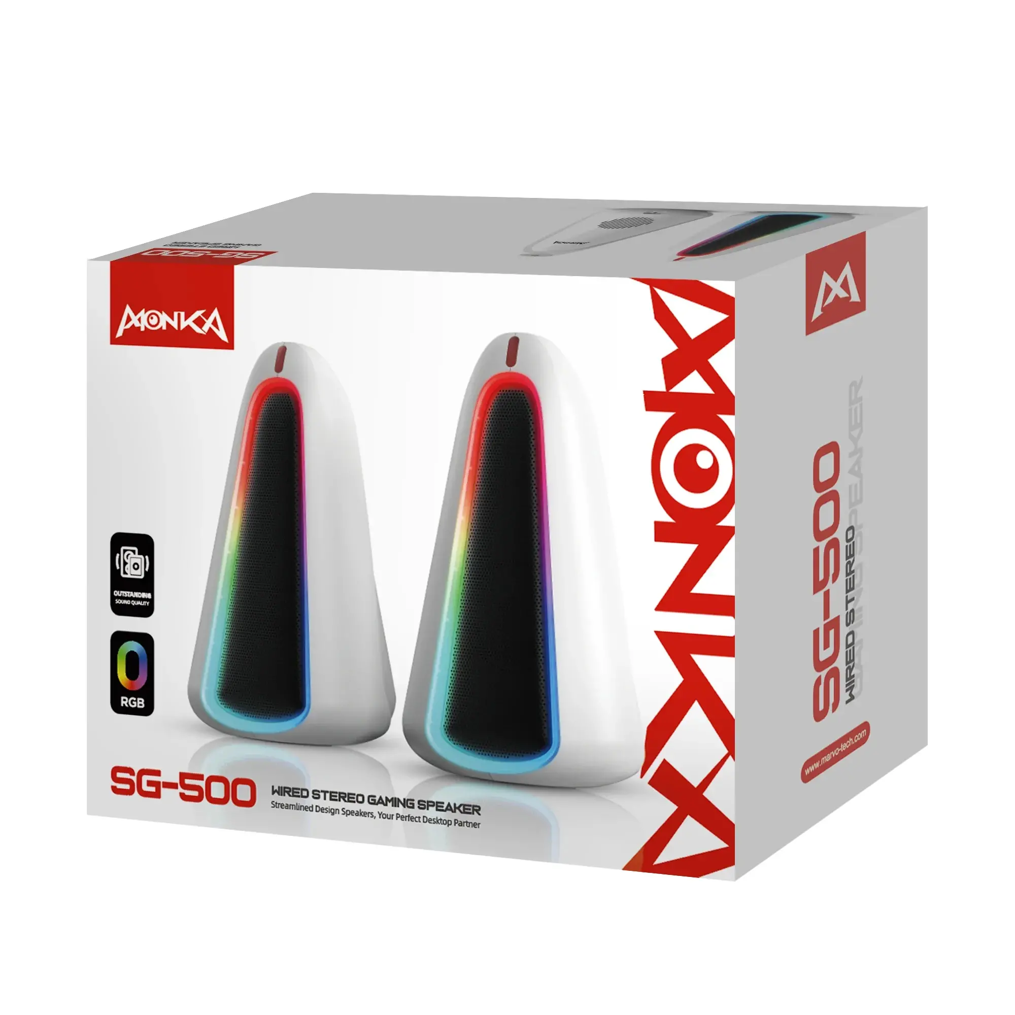 Marvo Boxe Gaming Speakers 2.0 6W, RGB - Monka Zilla SG-500 - image 3