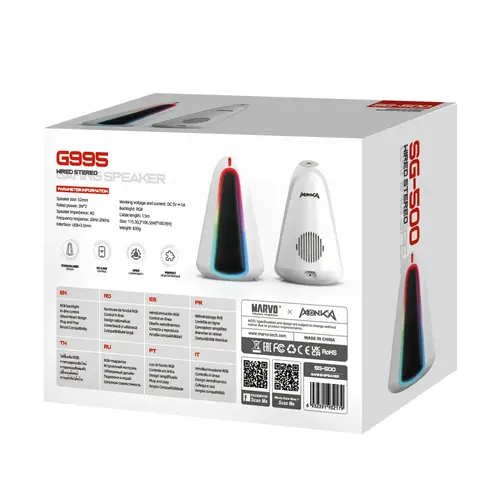 Marvo Boxe Gaming Speakers 2.0 6W, RGB - Monka Zilla SG-500 - 5