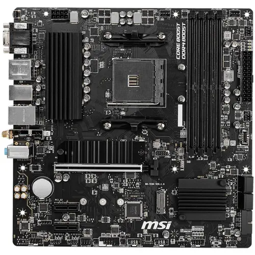 MSI B550M PRO-VDH WIFI,m-ATX,Socket AM4,AMD B550 Chipset,4 DIMMs,Dual Channel DDR4 up to 4400+(OC)MHz,1x PCIe 4.0/3.0 x16 slot,2x M.2 slots,4x USB 3.2 Gen 1,2x USB 2.0,1x HDMI,1x DP,1x VGA,WiFi,1G LAN,7.1 Audio,3y warranty - image 1