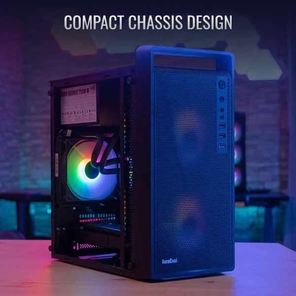 AeroCool кутия Case mATX - CS-109-G-BK-v1 - FRGB, Tempered Glass - image 2