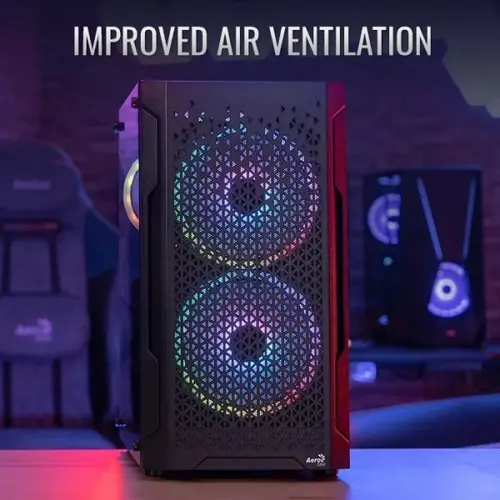 AeroCool кутия Case mATX - Trinity Mini-G-BK-v3 - 3 fans included, Tempered Glass - image 1