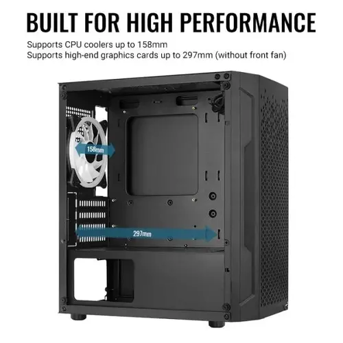 AeroCool кутия Case mATX - Trinity Mini-G-BK-v3 - 3 fans included, Tempered Glass - image 6