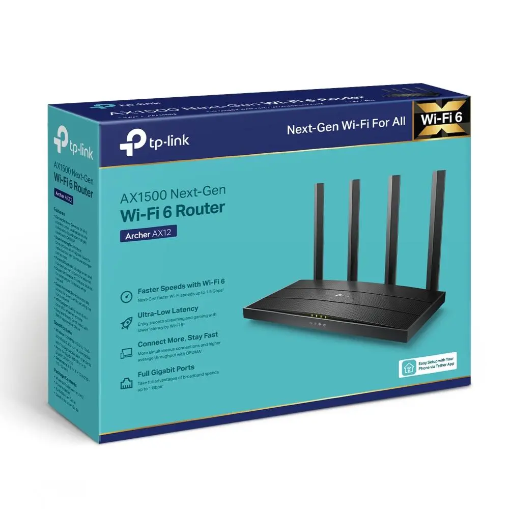 Безжичен рутер TP-Link Archer AX12 AX1500, WiFi 6 - image 3