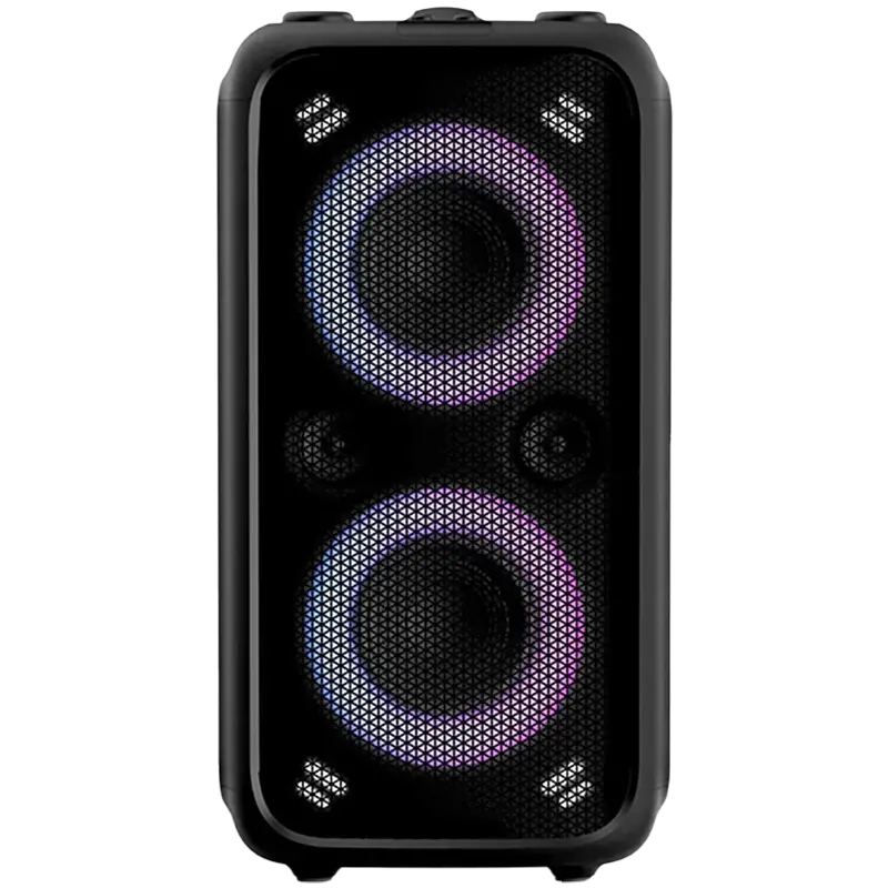 F&D PA200 Portable Wireless Party Speaker, 80W RMS (40W+40W), Subwoofer 2x5.25"+2x2"Tweeter, BT 5.0/USB/AUX, RGB, LED display, Remote control, Microphone, battery 8000mAh