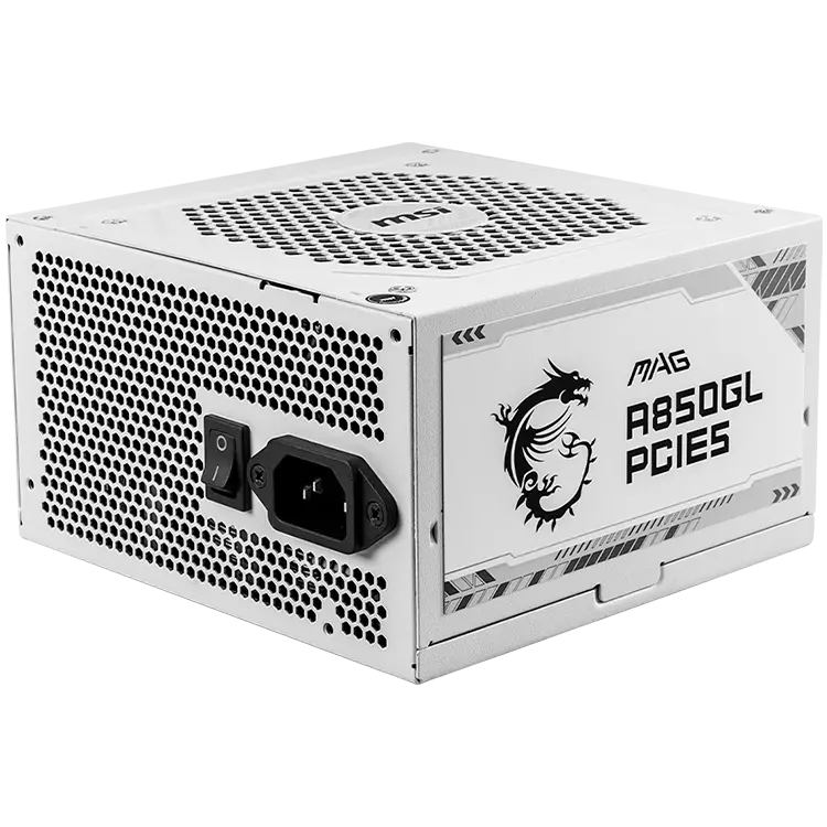 MSI MAG A850GL PCIE5, 850W, 80 Plus Gold, 120mm Fluid Dynamic Bearing Fan, Protections: OCP/OVP/OPP/OTP/SCP, Dimensions: 150mmx140mmx86mm, 7Y Warranty - image 1