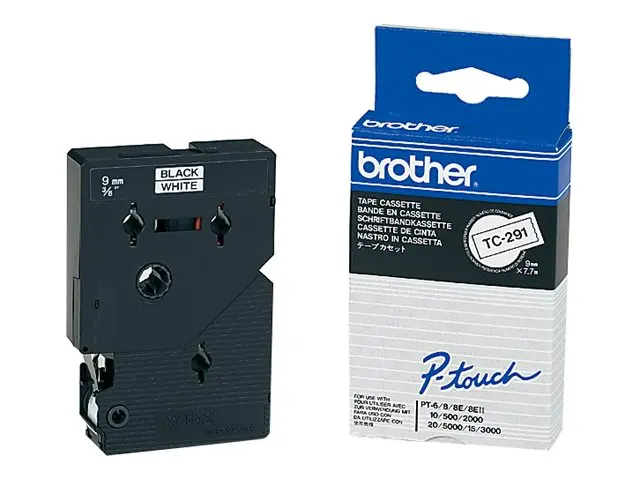 BROTHER P-Touch TC-291 black on white 9mm - image 1