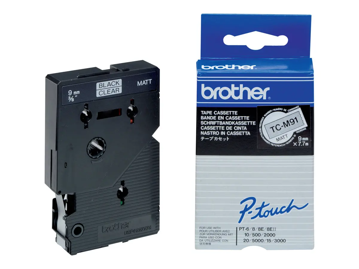 BROTHER P-Touch TC-M91 black on clear-matt 9mm - image 1