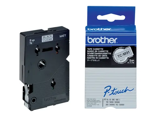 BROTHER P-Touch TC-M91 black on clear-matt 9mm - image 1