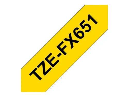 Консуматив, Brother TZe-FX651 Tape Black on Yellow, Flexible ID, 24mm, 8m - 3