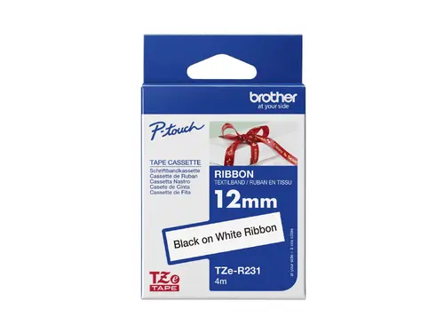 BROTHER TZe-R231 υφασμάτινη ταινία μαύρο/λευκό 12mm/4m - 6