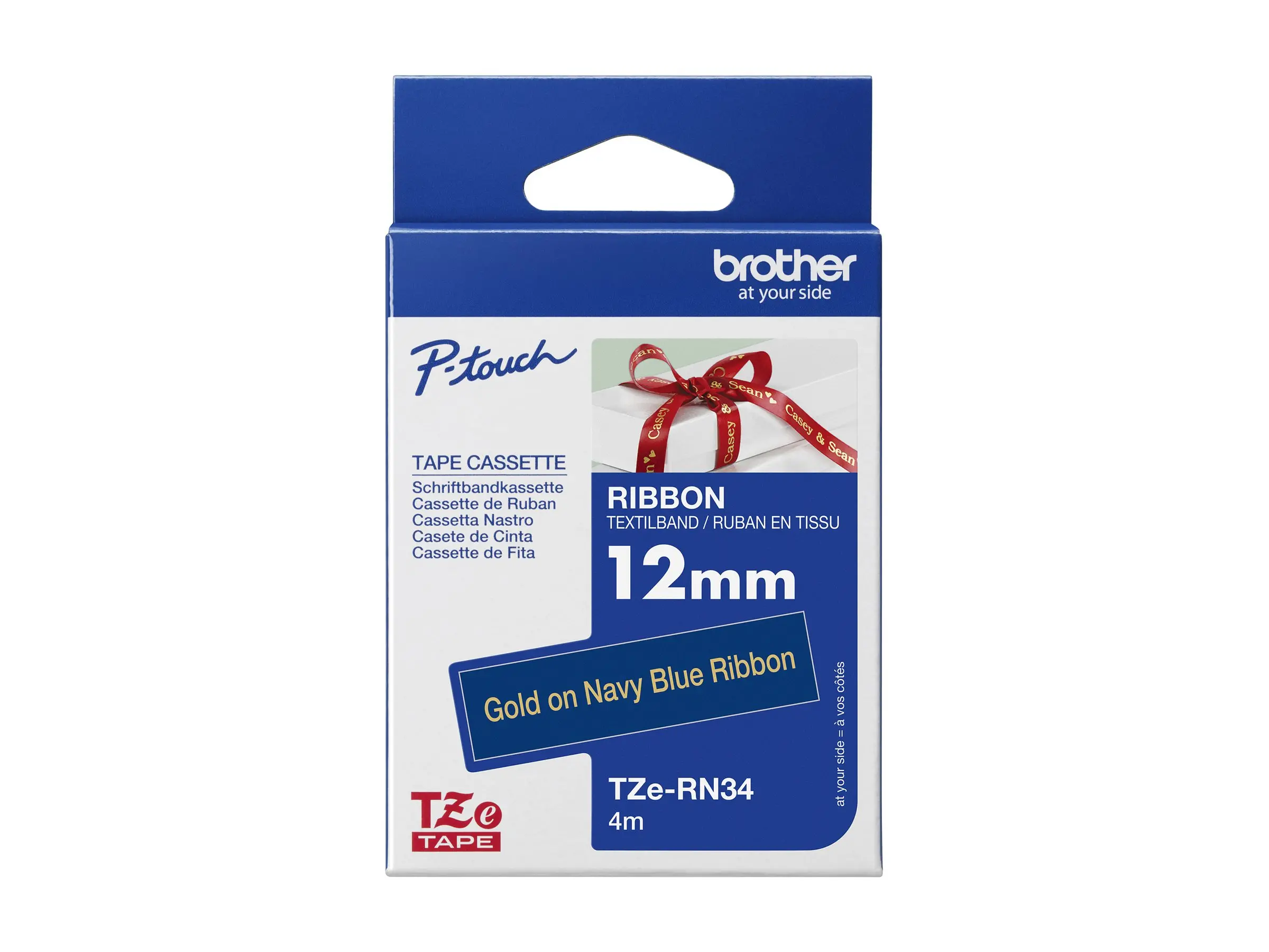 BROTHER textile tape gold/navy 12mm/4m - image 1