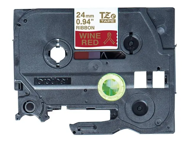 BROTHER P-Touch 24mm wind red/gold ribbon tape - image 3