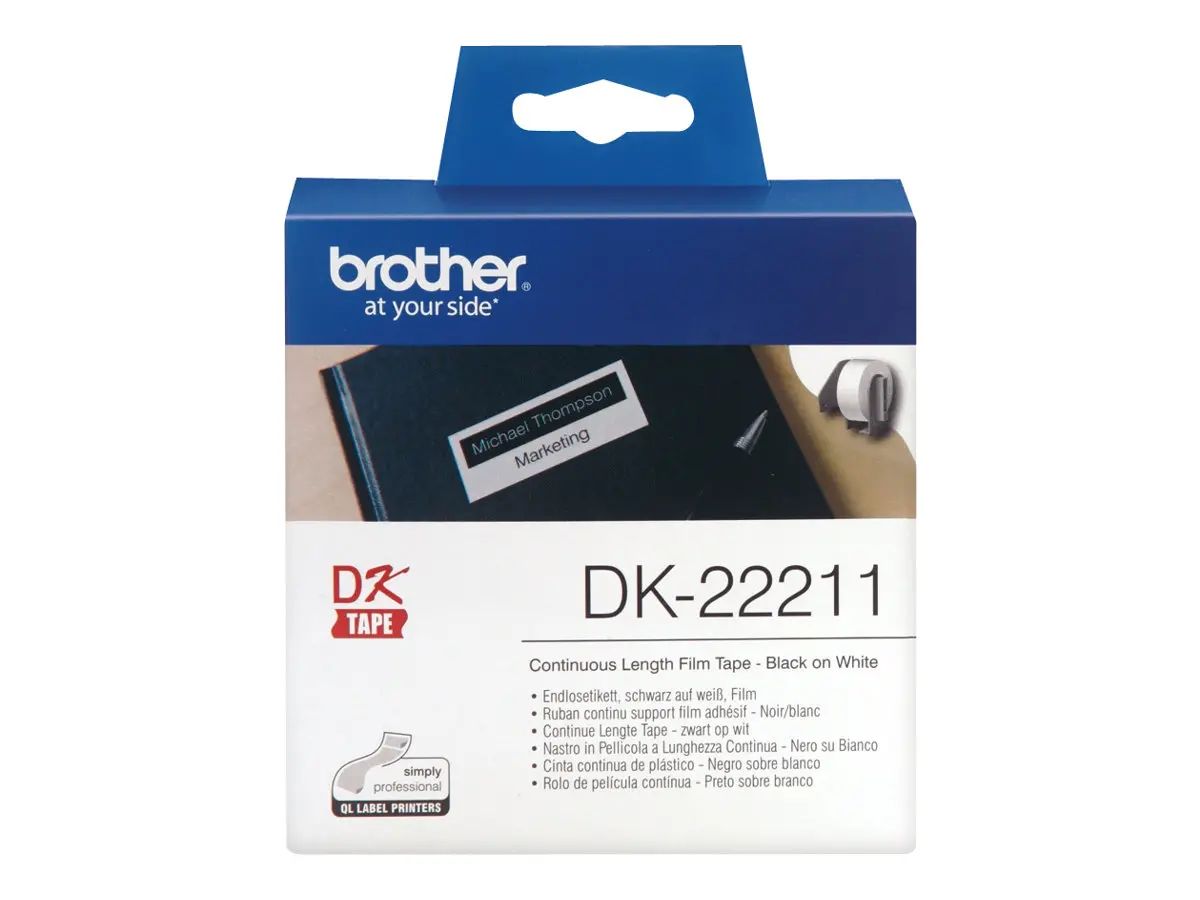 Консуматив, Brother DK-22211 White Continuous Film Tape 29mm x 15.24m - image 2