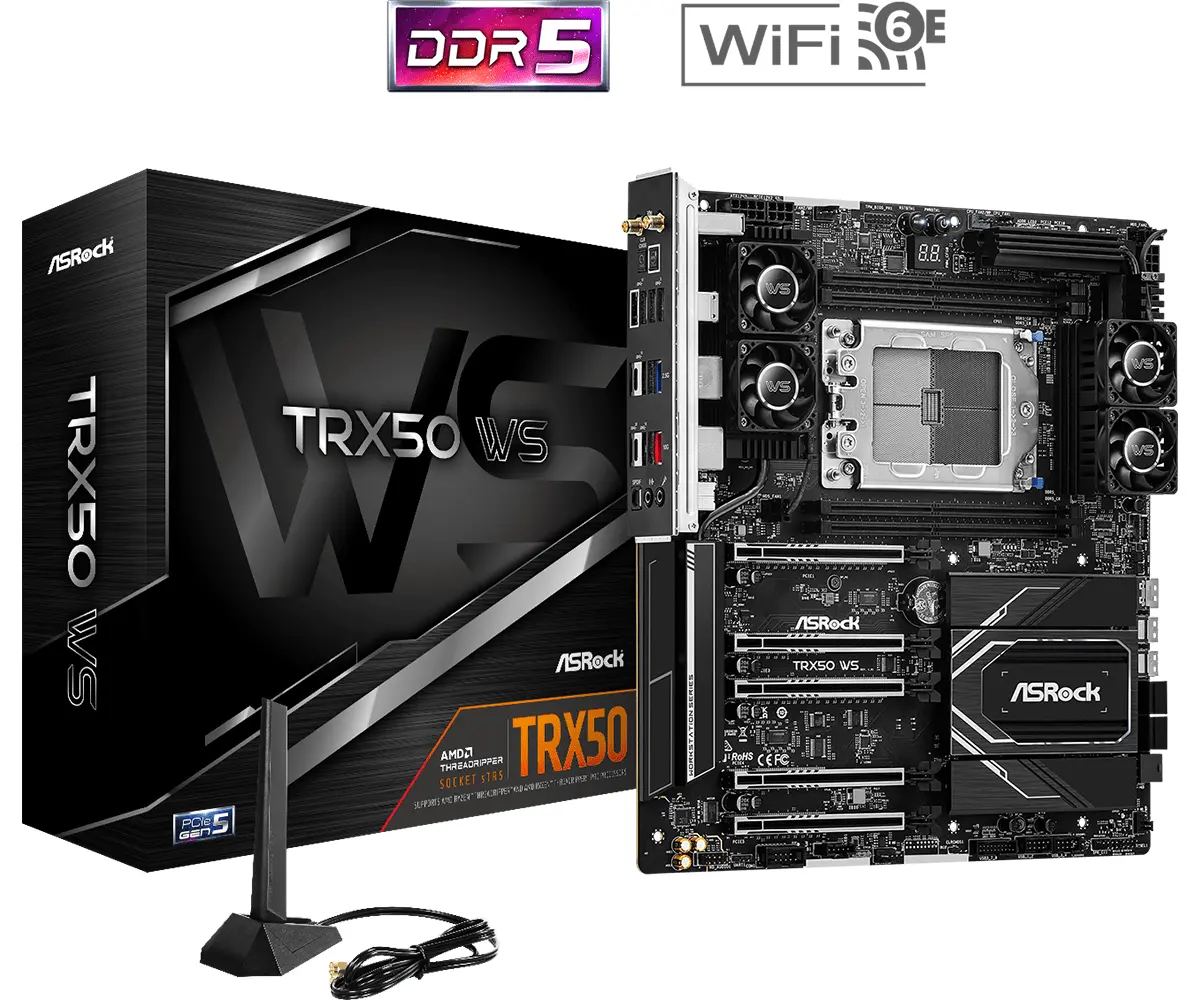 Дънна платка ASROCK TRX50 WS, Socket sTR5, ATX, 4xDDR5 - image 3