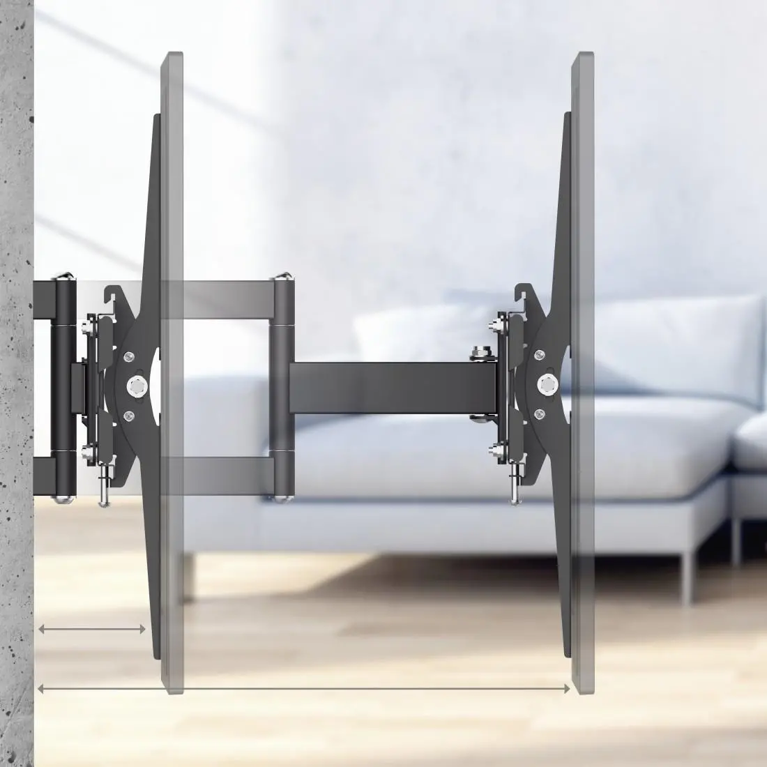 Стенна стойка Hama Fullmotion TV, 32-65", регулируема, Черна - image 2