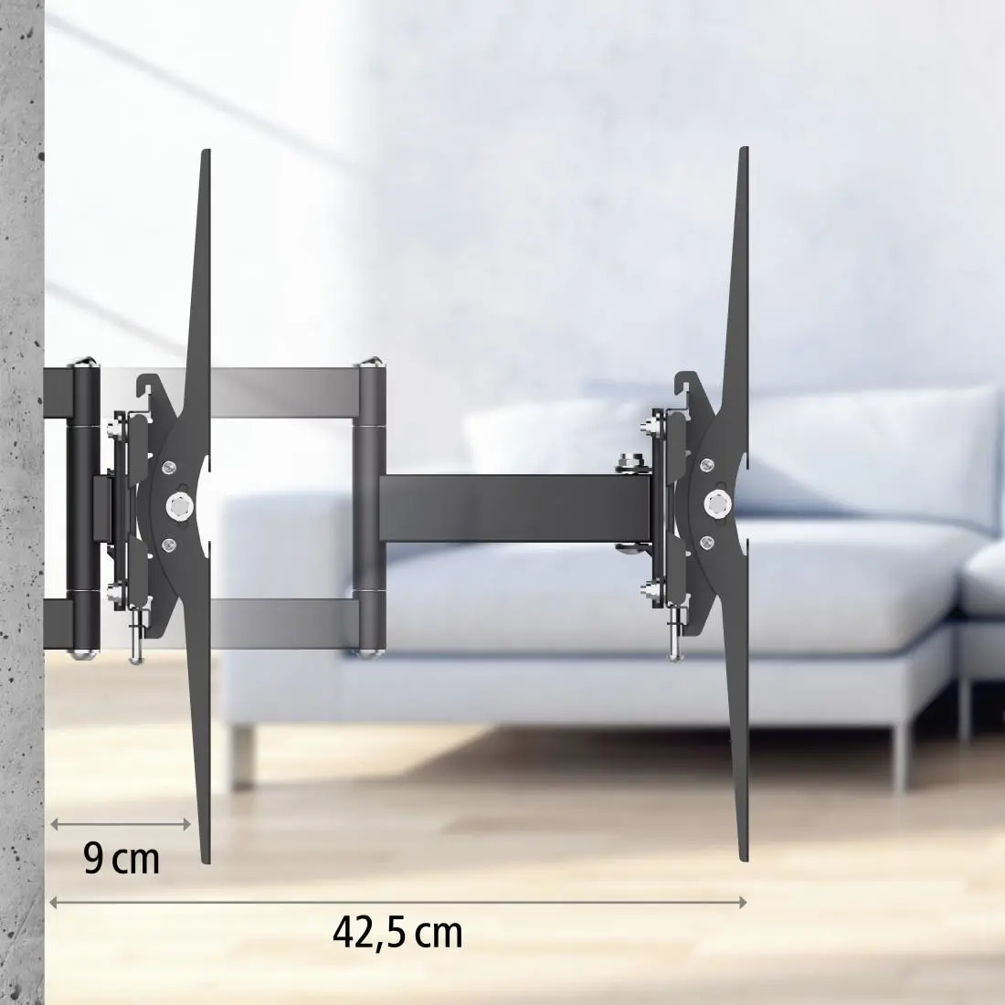 Стенна стойка Hama Fullmotion TV, 32-65", регулируема, Черна - image 7