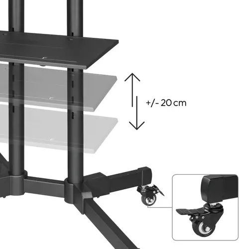 HAMA Κινητή βάση για τηλεόραση Trolley, έως 75", 220874 - 8