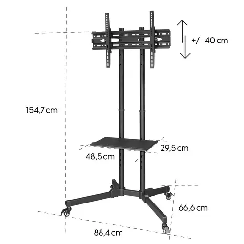 HAMA Κινητή βάση για τηλεόραση Trolley, έως 75", 220874 - 10