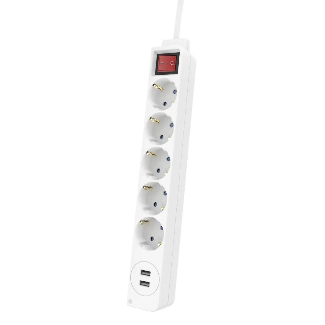 Разклонител HAMA USB 3.4A, 5 гнезда, 2x USB, 3400mA, 223183 - image 1