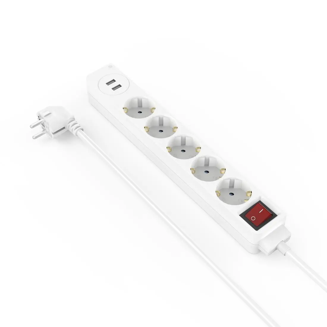 Разклонител HAMA USB 3.4A, 5 гнезда, 2x USB, 3400mA, 223183 - image 2