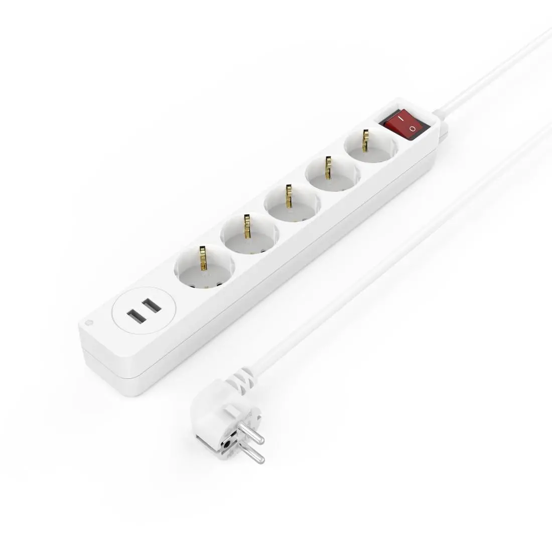 Разклонител HAMA USB 3.4A, 5 гнезда, 2x USB, 3400mA, 223183 - image 3