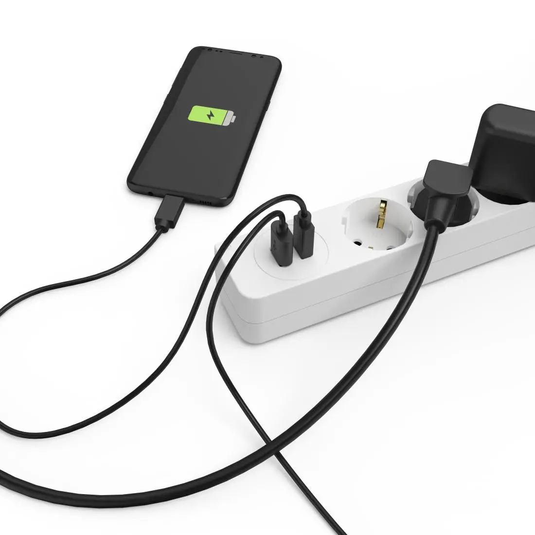 Разклонител HAMA USB 3.4A, 5 гнезда, 2x USB, 3400mA, 223183 - image 4