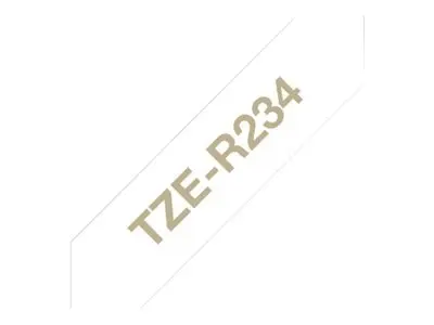 BROTHER TZe-R234 υφασμάτινη ταινία χρυσό/λευκό 12mm/4m - 7