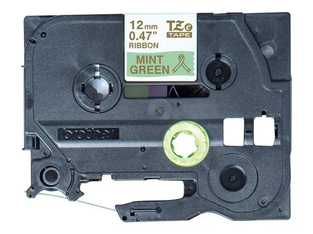 BROTHER P-Touch 12mm bandă panglică verde mentă/auriu
