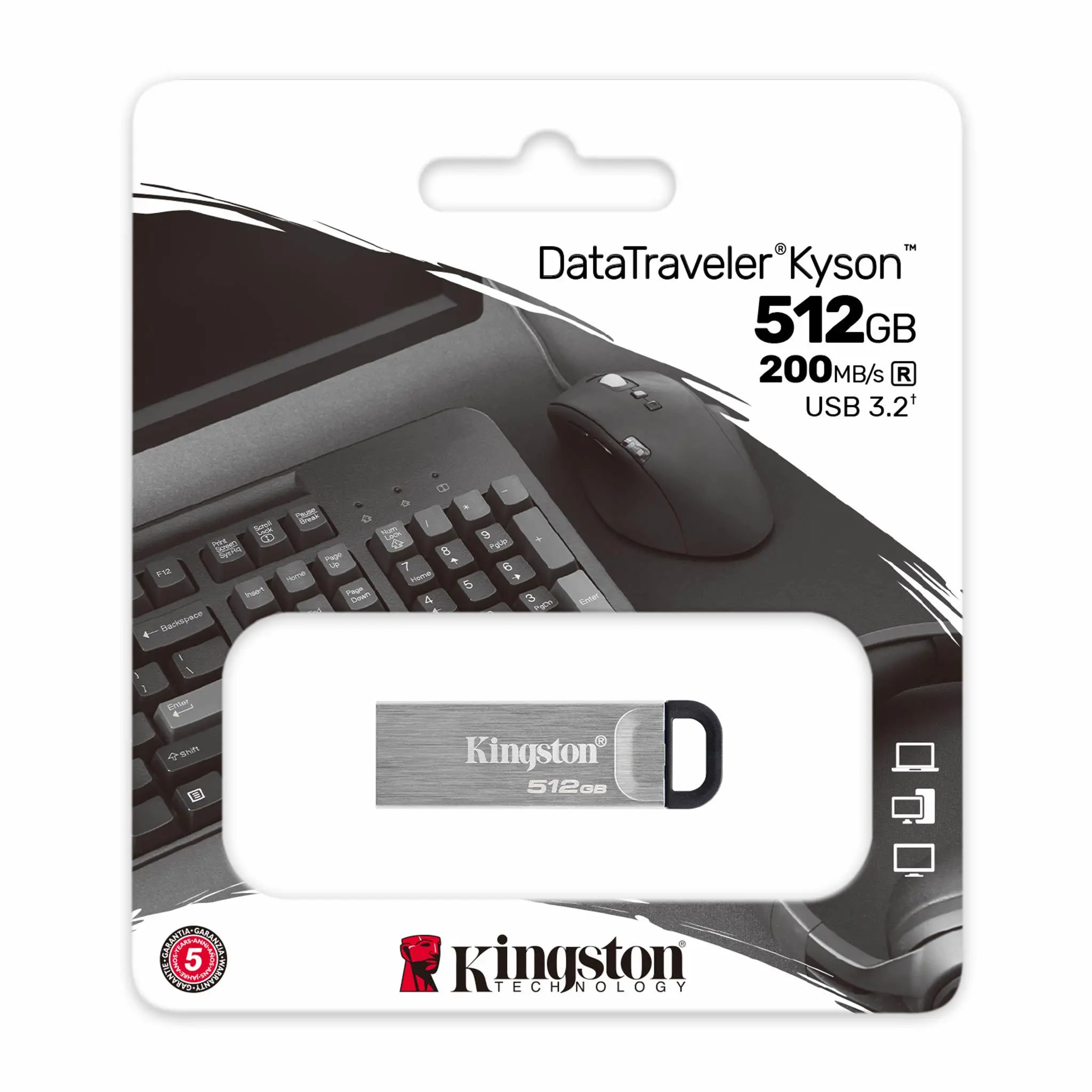 Kingston 512GB DataTraveler Kyson 200MB/s Metal USB 3.2 Gen 1 - image 2