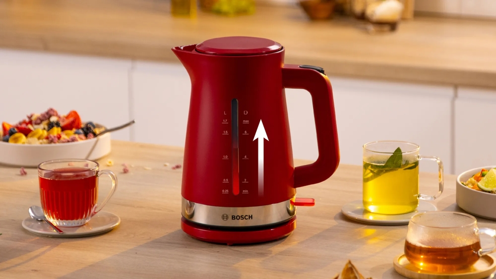 Електрическа кана, Bosch TWK4M224, MyMoment Plastic Kettle, 2400 W, 1.7 l, Interior light, Cup indicator, Limescale filter, Triple safety function, Red - image 5