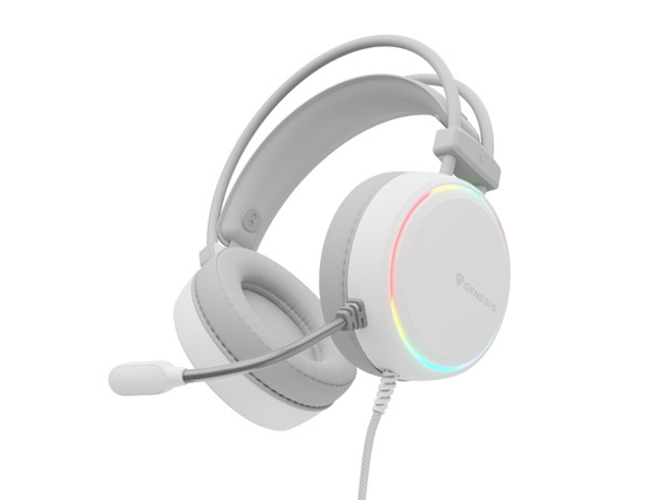 Слушалки, Genesis Headset Neon 613 With Microphone RGB Illumination White - image 3