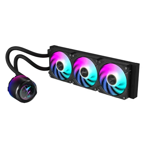 Охладител за процесор Gigabyte AORUS WATERFORCE X II 360 Black, LCD Display - image 1