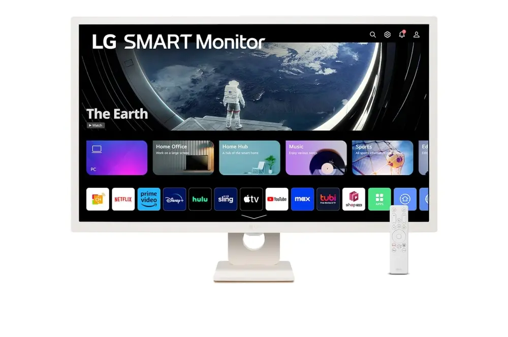 Монитор, LG 32SR50F-W, 31.5" IPS Smart webOS23, Anti-Glare, 8ms, 1200:1, 250cd/m, sRGB 99%, FHD 1920x1080, HDR 10, HDMI, USB, Wi-Fi B/in, AirPlay 2, Speacers 5W x 2, Tilt, White