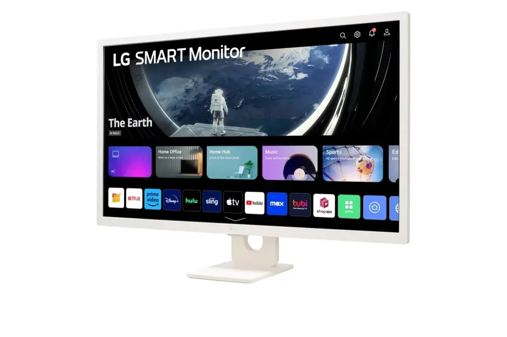 Монитор, LG 32SR50F-W, 31.5" IPS Smart webOS23, Anti-Glare, 8ms, 1200:1, 250cd/m, sRGB 99%, FHD 1920x1080, HDR 10, HDMI, USB, Wi-Fi B/in, AirPlay 2, Speacers 5W x 2, Tilt, White - image 1
