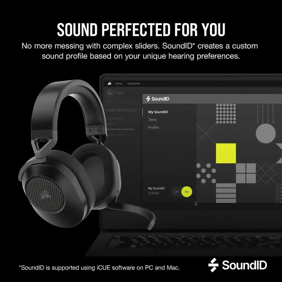 CORSAIR HS65 WIRELESS Gaming Headset, Carbon, v2 (EU) - image 4