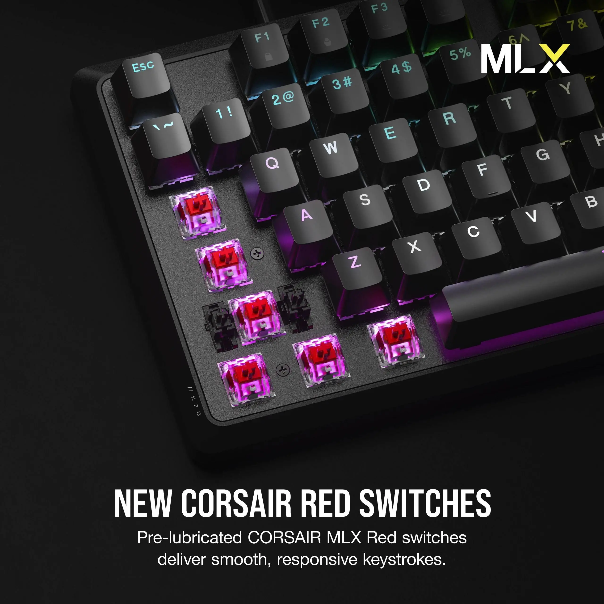 CORSAIR K70 CORE RGB Mechanical Black, Backlit RGB LED, MLX Red linear switches - image 3
