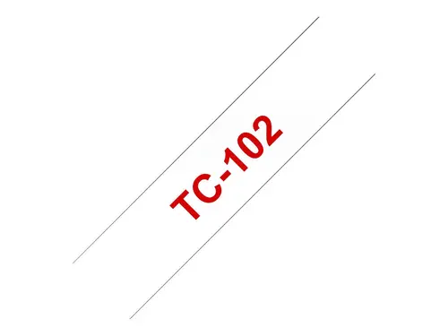 BROTHER P-Touch TC-102 roșu pe transparent 12mm - 1