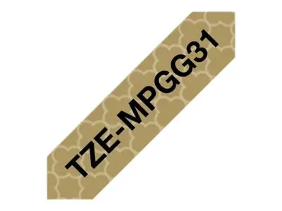 BROTHER TZe-MPGG31 black on gold geometric 4m long - image 3